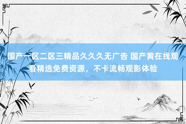 国产一区二区三精品久久久无广告 国产黄在线观看精选免费资源，不卡流畅观影体验