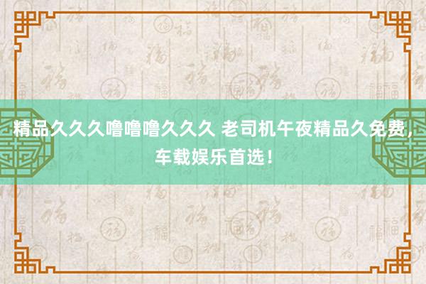精品久久久噜噜噜久久久 老司机午夜精品久免费，车载娱乐首选！