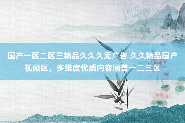 国产一区二区三精品久久久无广告 久久精品国产视频区，多维度优质内容涵盖一二三区