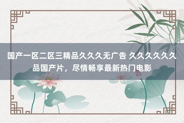国产一区二区三精品久久久无广告 久久久久久久品国产片，尽情畅享最新热门电影