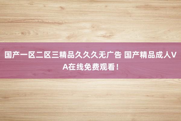 国产一区二区三精品久久久无广告 国产精品成人VA在线免费观看！
