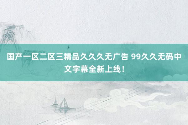 国产一区二区三精品久久久无广告 99久久无码中文字幕全新上线！
