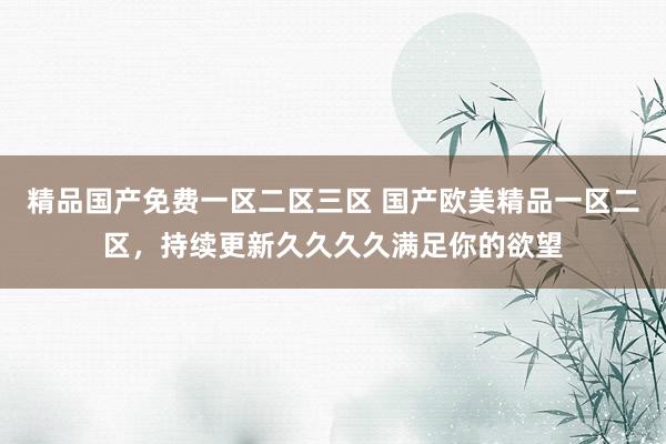 精品国产免费一区二区三区 国产欧美精品一区二区，持续更新久久久久满足你的欲望