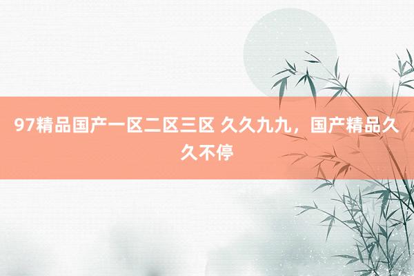 97精品国产一区二区三区 久久九九，国产精品久久不停