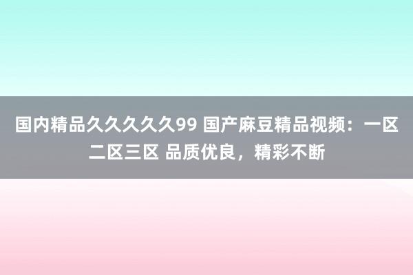 国内精品久久久久久99 国产麻豆精品视频：一区二区三区 品质优良，精彩不断