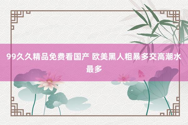 99久久精品免费看国产 欧美黑人粗暴多交高潮水最多