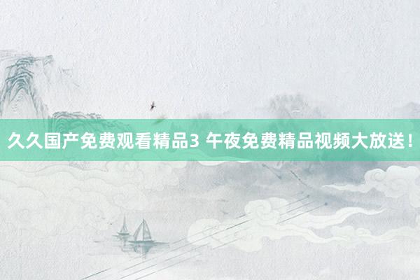 久久国产免费观看精品3 午夜免费精品视频大放送！